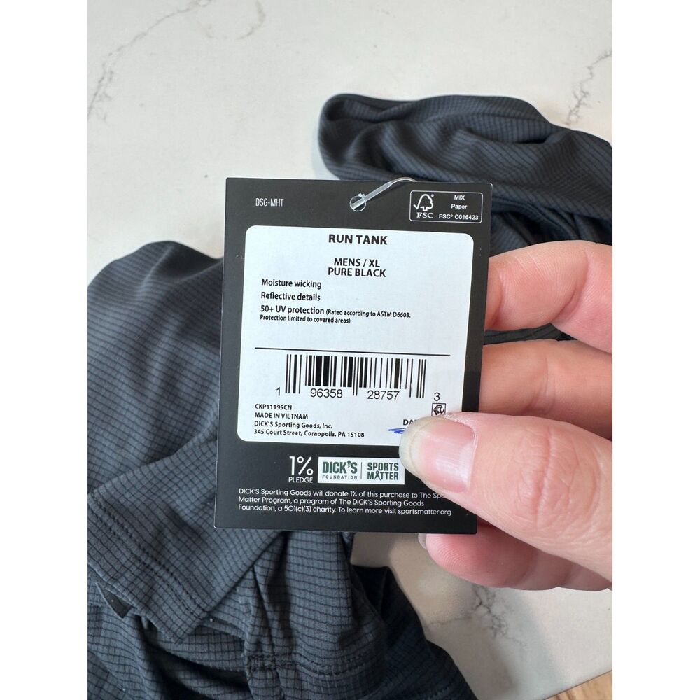 NWT DSG Run Tank Mens Pure Black Size XL - Picture 3 of 5